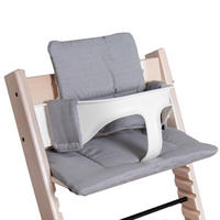 KINDERSTUHLPOLSTER Hochstuhl Sitzkissen Set für Stokke Tripp Trapp - Grau, Textil (27/7/38cm) - Hoppediz