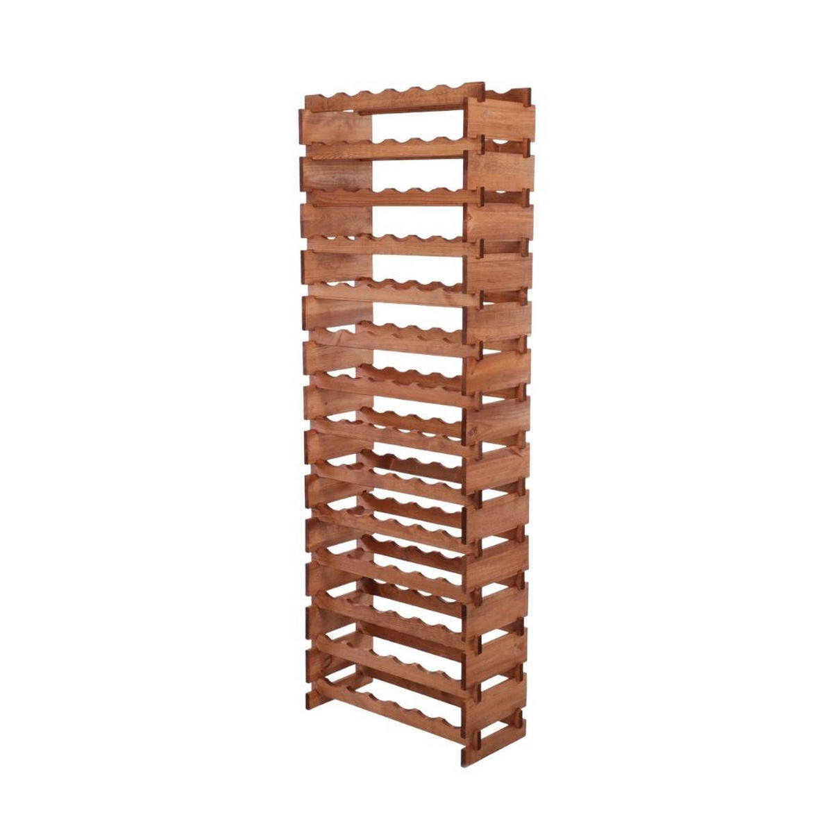 WEINREGAL VINOTECA FLEX PRO HxBxT 191x65x28cm 84 Flaschen auf 14 Ebenen Braun geölt - Braun, Holz (65/191/28cm) - PROREGAL
