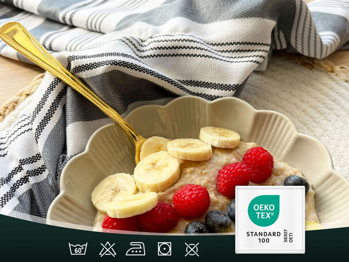 GESCHIRRTÜCHER, 4er-Set, 50x70 cm, 100% Baumwolle, Grau - Grau, Textil (50/70cm) - Zollner