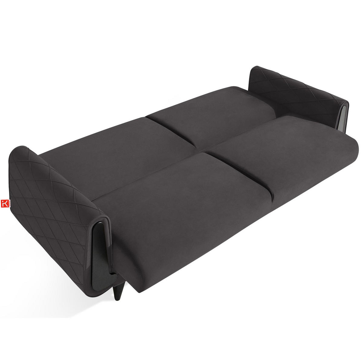 3-SITZER-SOFA GUSTAVO III Sofa 3 Velours, Graphitfarben - Graphitfarben, Holz/Holzwerkstoff (230/98/98cm) - KONSIMO®