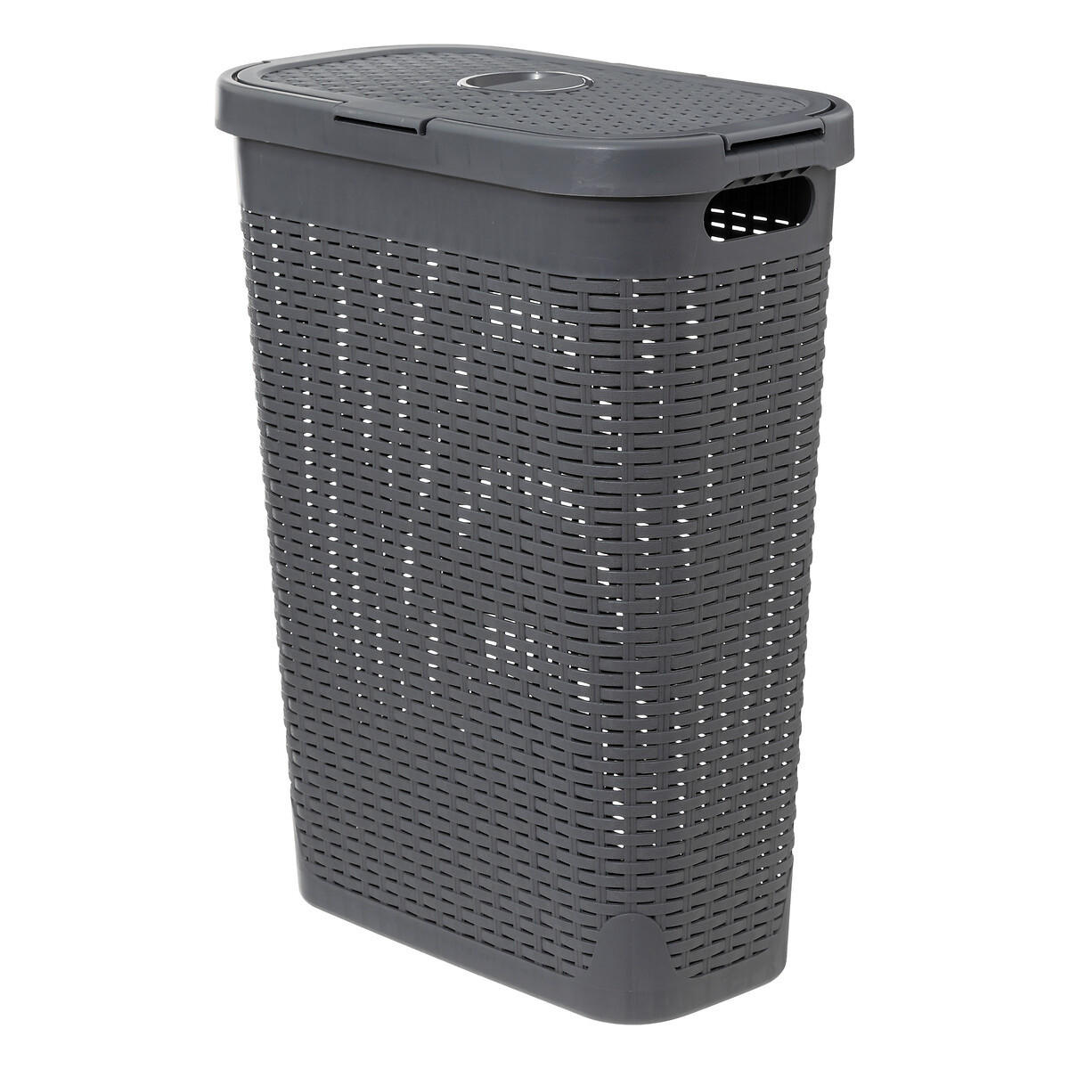 WÄSCHEKORB aus Kunststoff 40 l 46,4/26,5/60,5 cm - Anthrazit, Kunststoff (26.5/60.5/46.4cm) - 5five Simply Smart