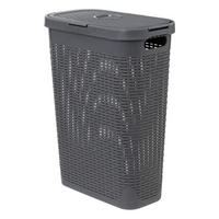 WÄSCHEKORB aus Kunststoff 40 l 46,4/26,5/60,5 cm - Anthrazit, Kunststoff (26.5/60.5/46.4cm) - 5five Simply Smart