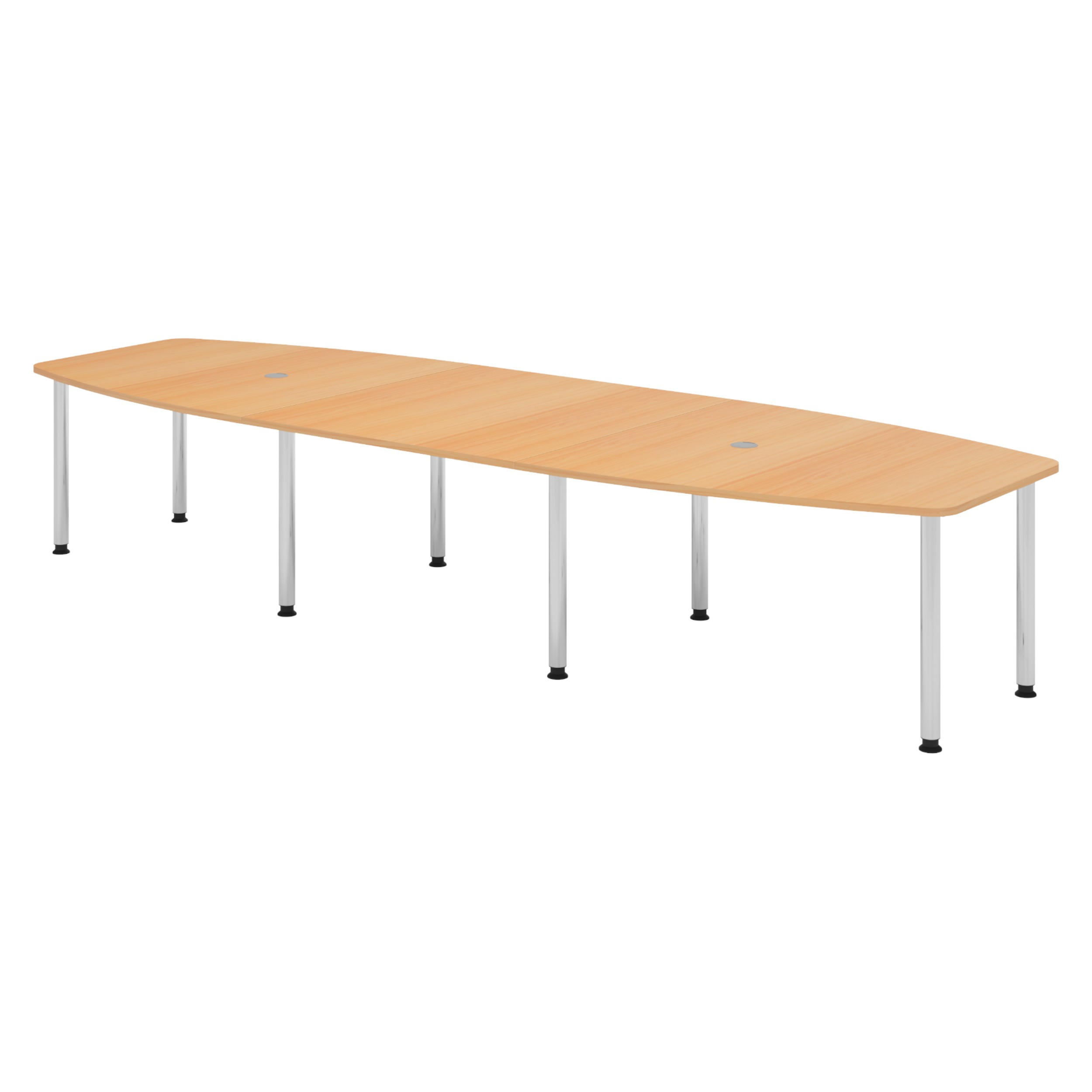 KONFERENZTISCH groß KT40 130/400/74 cm in Buchefarben/Chromfüße - Chromfarben/Buchefarben, Holzwerkstoff (130/400/74cm) - bümö