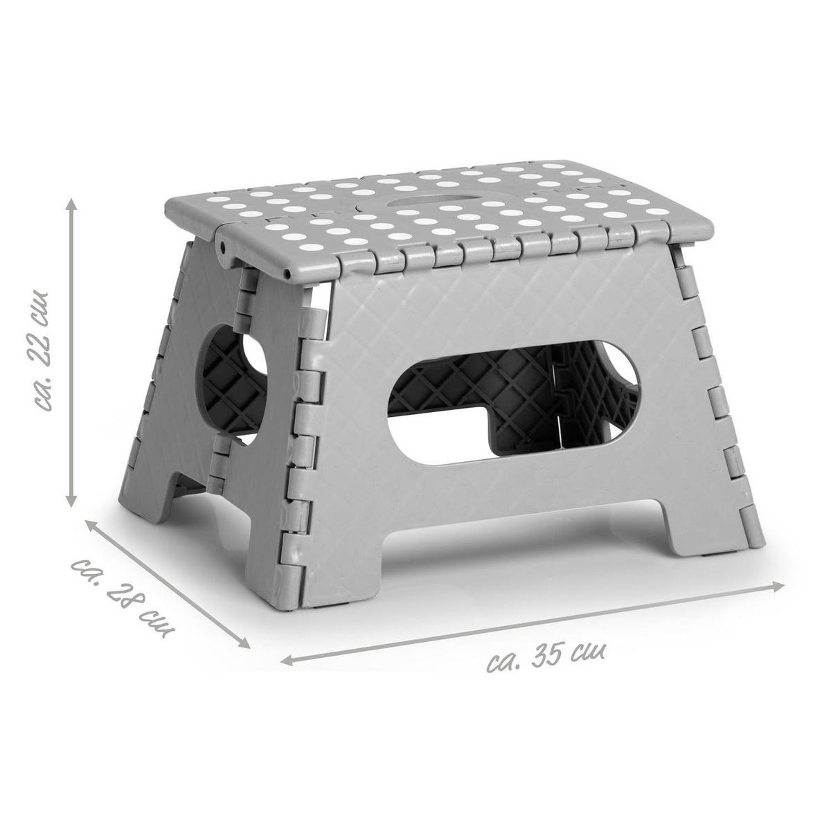KLAPPHOCKER hellgrau 35/28/22 cm - Grau, Kunststoff (28/22/35cm) - ZELLER