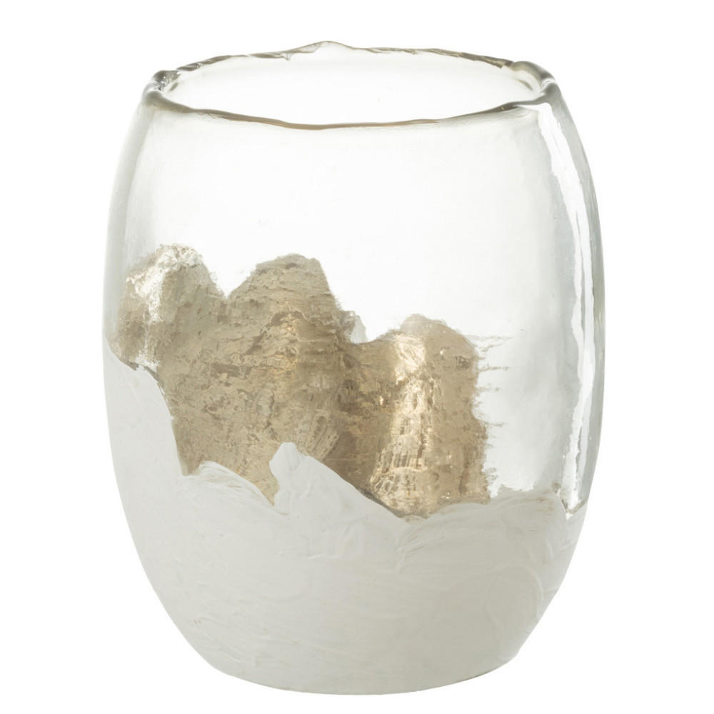 KERZENHALTER WAVY - Glas - Weiß - M - Weiß, Glas (13/15cm) - J-Line