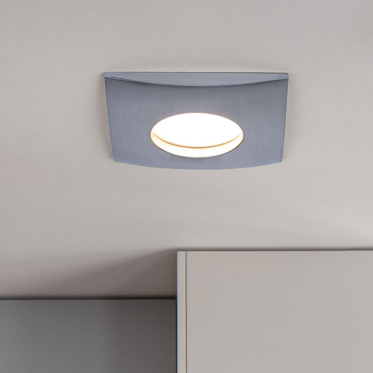 LED EINBAULEUCHTE Aluminium Silber - Silberfarben, Metall (8/8/3.5cm)