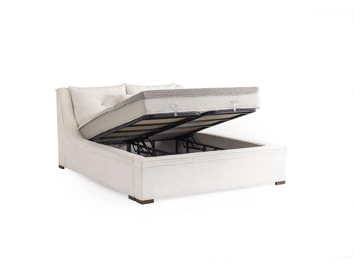 POLSTERBETT Orion 120x200 Creme - Creme, Textil/Metall (120/200cm) - Villa Möbel