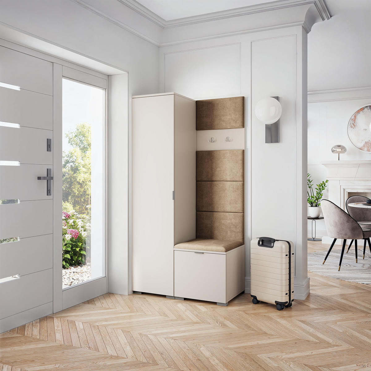 GARDEROBENSCHRANK LORI 95/181/51 cm Modern Garderobe-Set Kaschmir - Kaschmir/Beige, Holzwerkstoff (95/181/51cm) - MASSENO