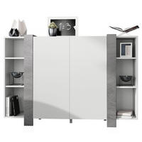 HIGHBOARD Ida Blenden in Scratchy Metal - Silberfarben, Holzwerkstoff (149/101/34cm) - Vladon