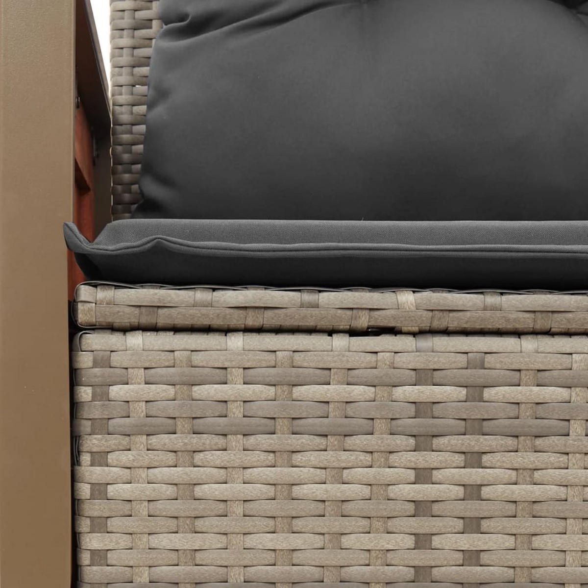 GARTENSOFA 2-Sitzer Mit Kissen Grau Poly Rattan - Grau, Kunststoff (118/69/62cm) - vidaXL