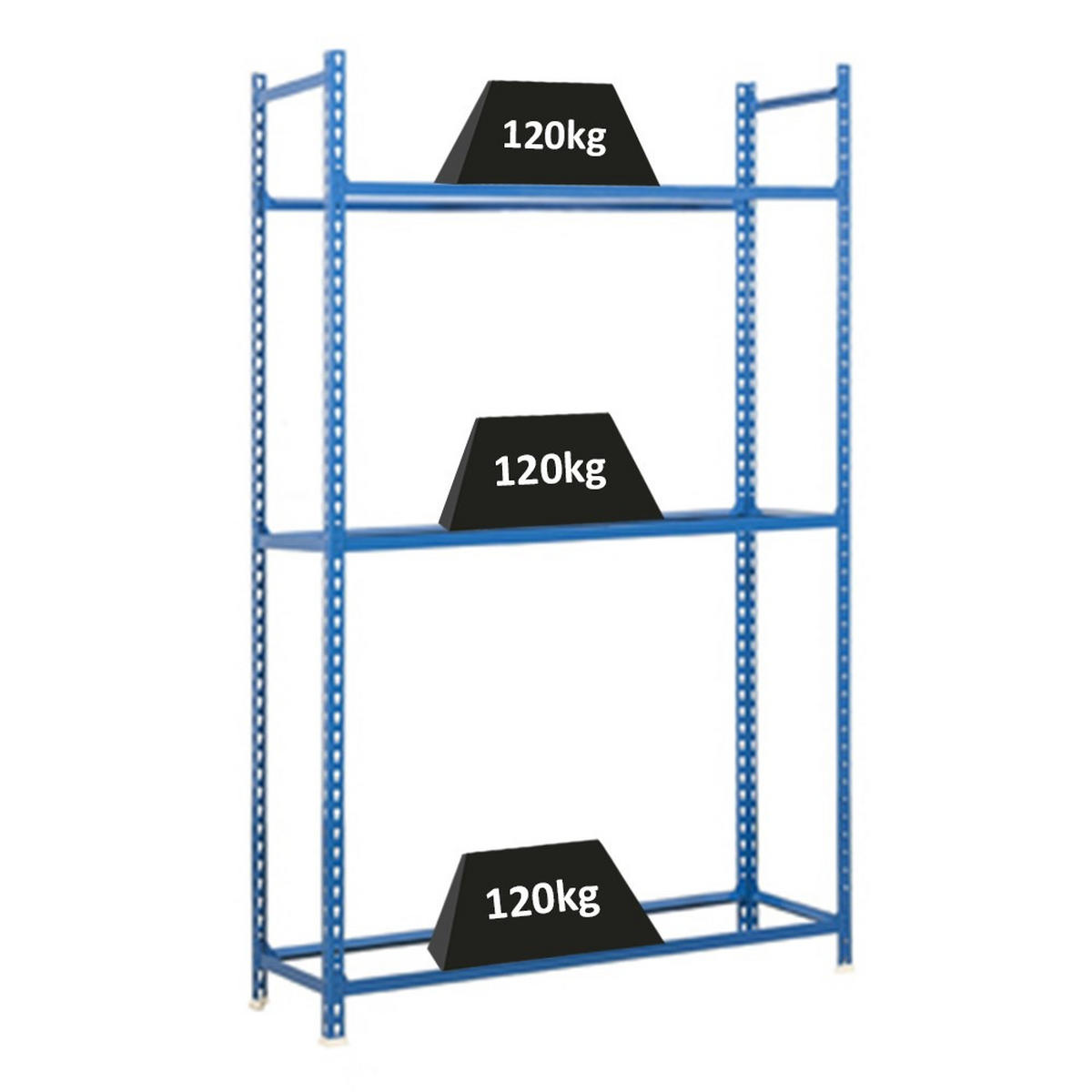 REIFENREGAL Metal Shark NO.1 HxBxT 200 x 100 x 40 cm 3 Ebenen 12 Reifen Blau - Blau, Metall (100/200/40cm) - PROREGAL