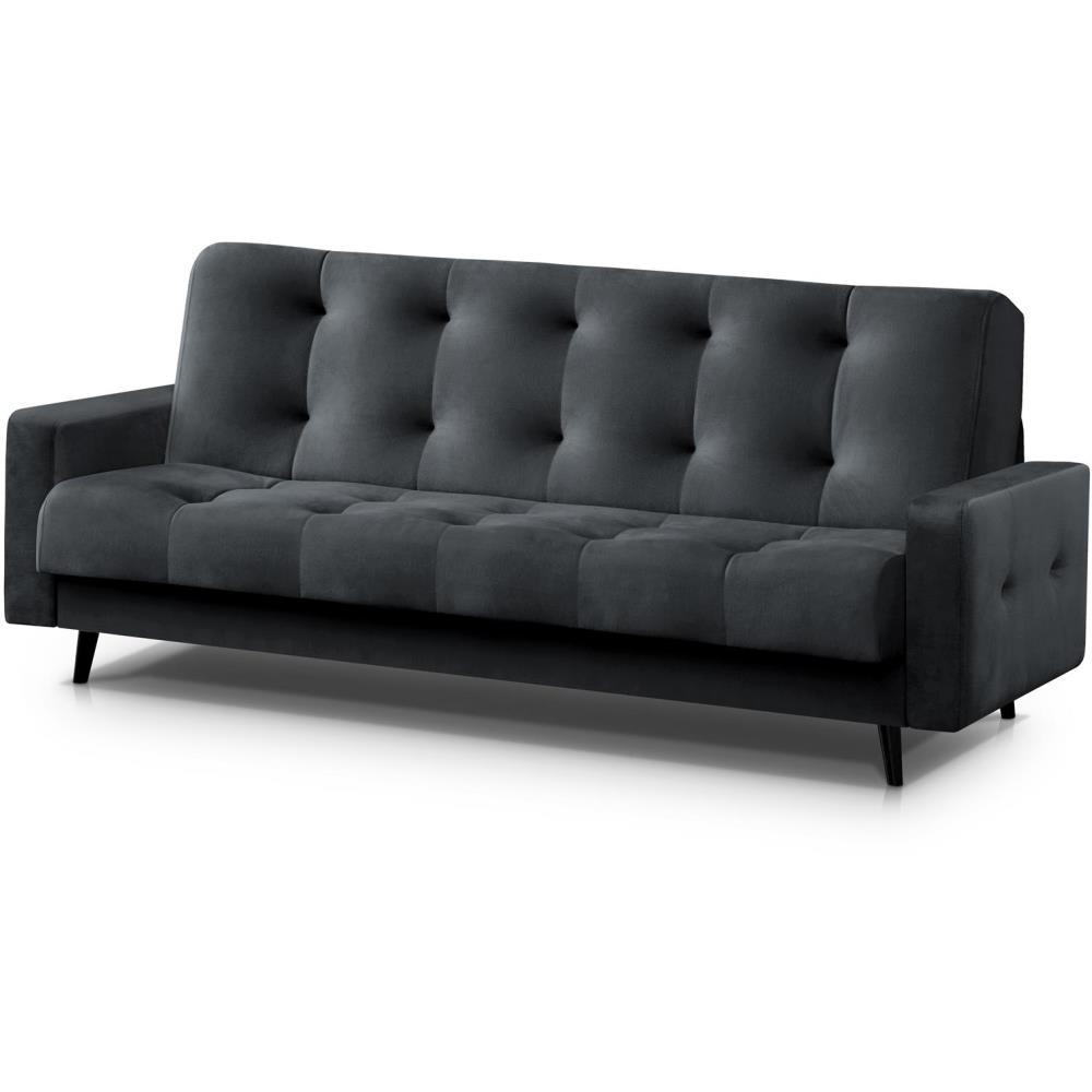 3-SITZER Schlafsofa Nancy Bis dunkelgrau - Dunkelgrau, Holz/Textil (220/89/93cm) - Beautysofa