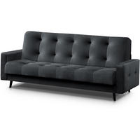 3-SITZER Schlafsofa Nancy Bis dunkelgrau - Dunkelgrau, Holz/Textil (220/89/93cm) - Beautysofa