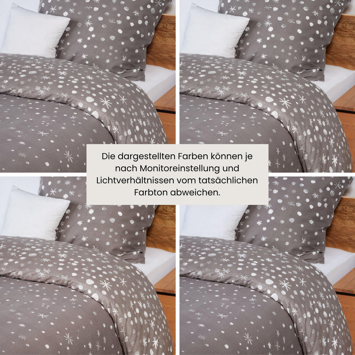 BETTWÄSCHESET Runa - Feinbiber - 2-teilig - 155x220 cm - Grau - Grau, Textil (155/220cm) - SCHIESSER