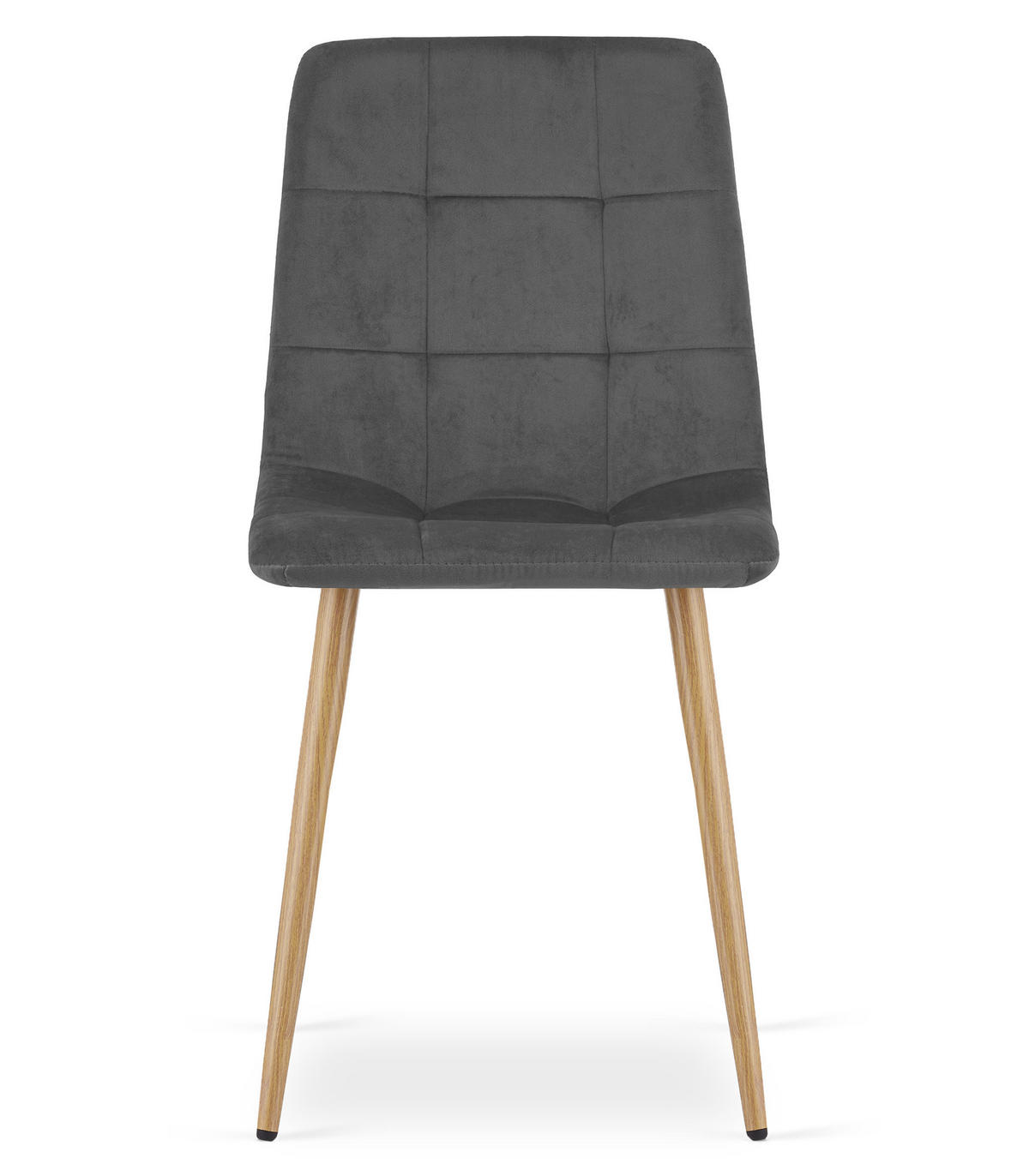 ESSZIMMERSTUHL 2-er Set PYRA dunkelgrauer Sitz, Beine in Holzfarbe - Dunkelgrau/Eichefarben, Textil (45/87/50.5cm) - Valora