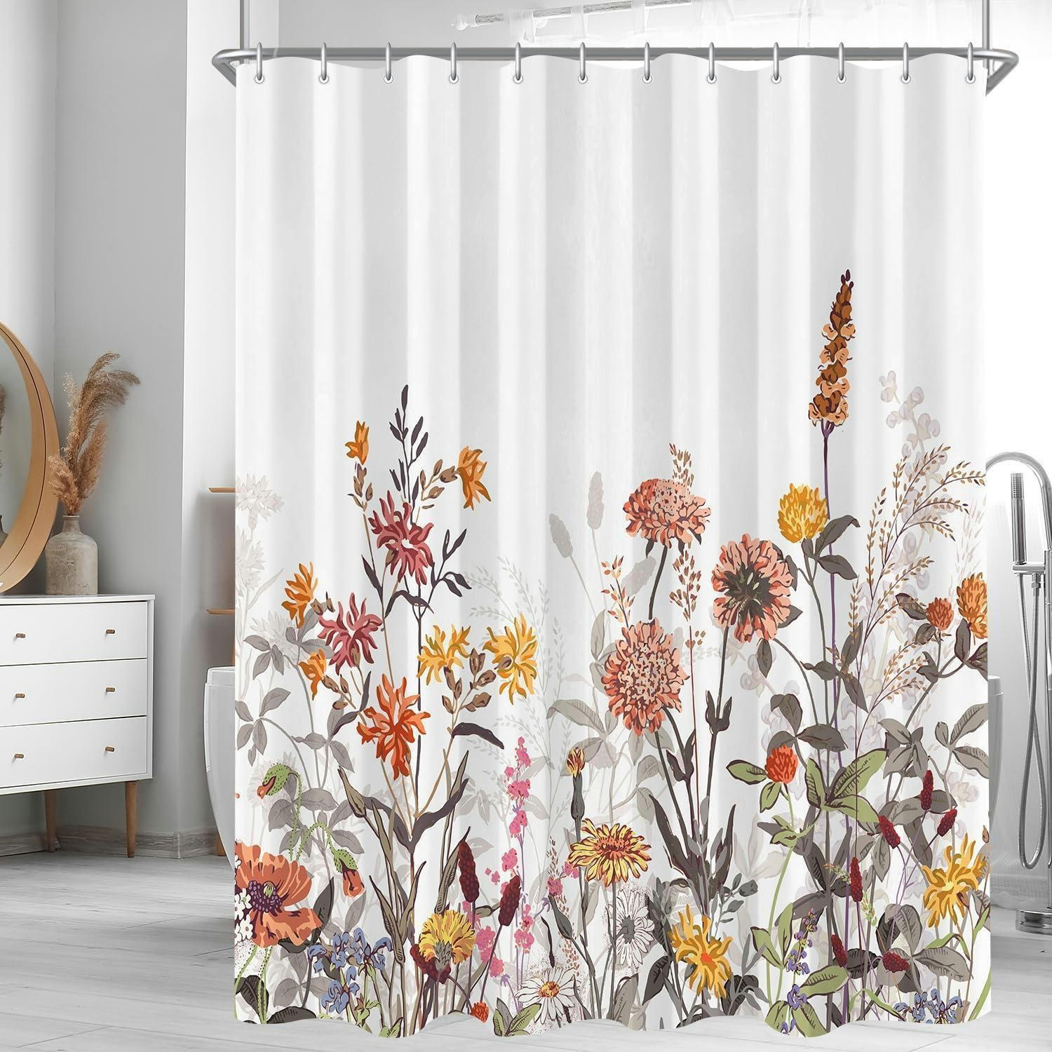 DUSCHVORHANG Mischblumen 120 x 200 cm - Multicolor, Textil (120/200cm)