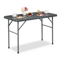 GARTENTISCH - Grau, Kunststoff/Metall (61/121.5/74cm) - Relaxdays