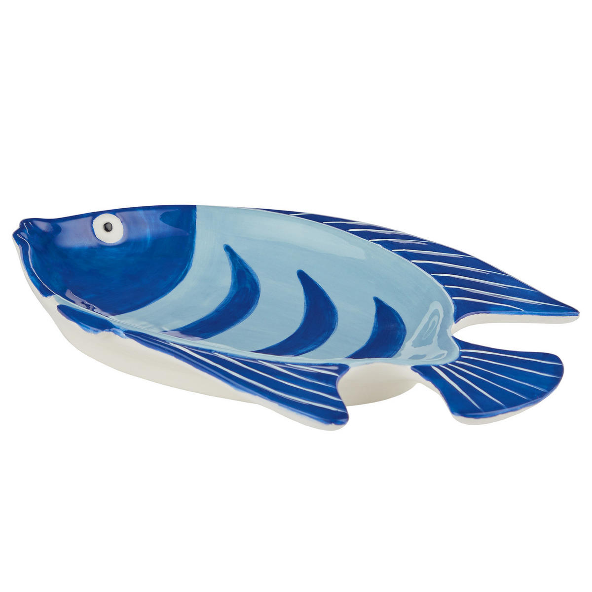 DEKOTELLER Taverna Fisch 22 cm - Blau, Stein (2.6cm) - Butlers