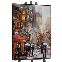 GEMÄLDE Städtische Atmosphäre Schattenfugenrahmen Schwarz 140x100 cm - Schwarz, Holz (140/100cm) - YS-art gallery