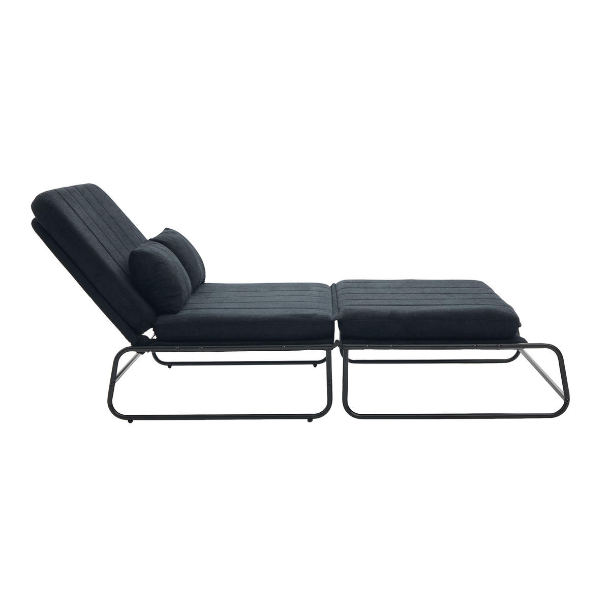 SCHLAFSOFA 2-Sitzer umbaubar mit Metallgestell, DE-42601, Schwarz - Schwarz, Metall (104/92/85cm) - ComfortXL