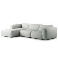 3-SITZER ECKSOFA mit Longchair - Schwarz/Grau, Kunststoff/Textil (284/173cm) - home24
