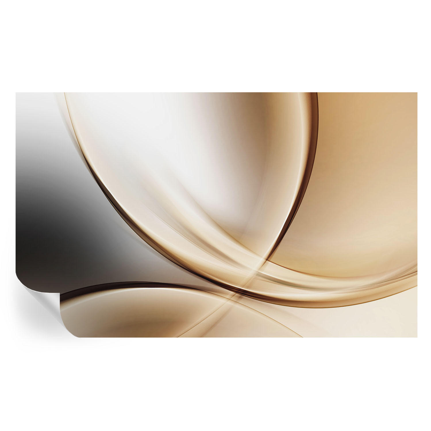FOTOTAPETE 416x254 cm - Abgerundete Linien - Beige, Textil (416/254cm) - Wallfluent