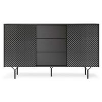 KOMMODE Raven schwarz 144 / 38 / 83cm - Schwarz, Holz/Holzwerkstoff (144/83/38cm) - Feldmann-Wohnen