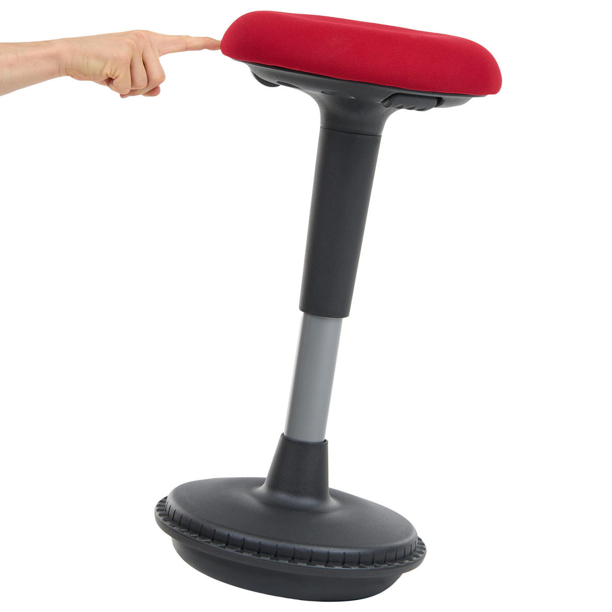 BALANČNÍ STOLIČKA Látka Červená Estell - černá/červená, plast (33/63/33cm) - Beliani