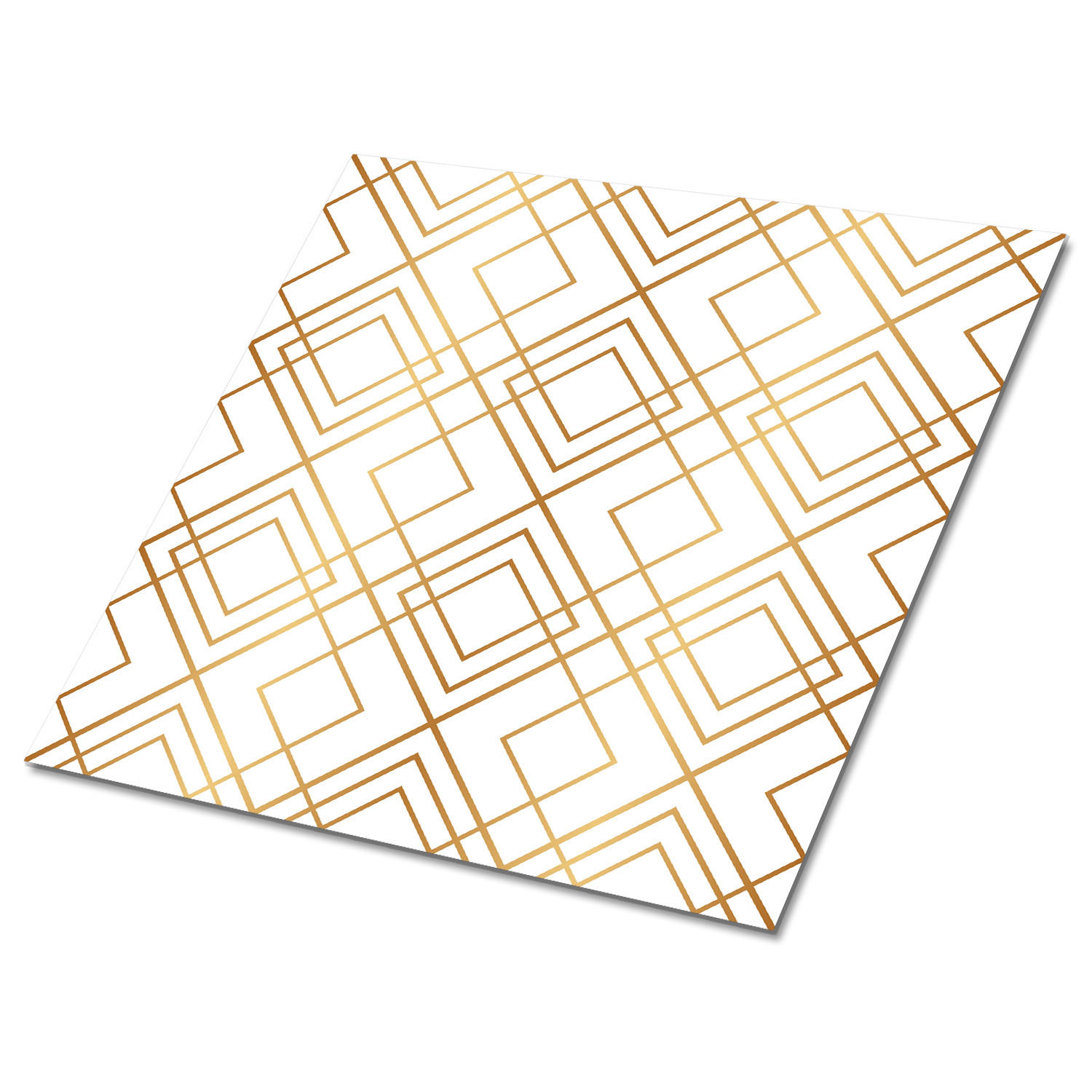 FLIESENAUFKLEBER 9 Stück 30x30 cm selbstklebend Goldene Linien - Goldfarben, Textil (30/1.6/30cm) - TULUP