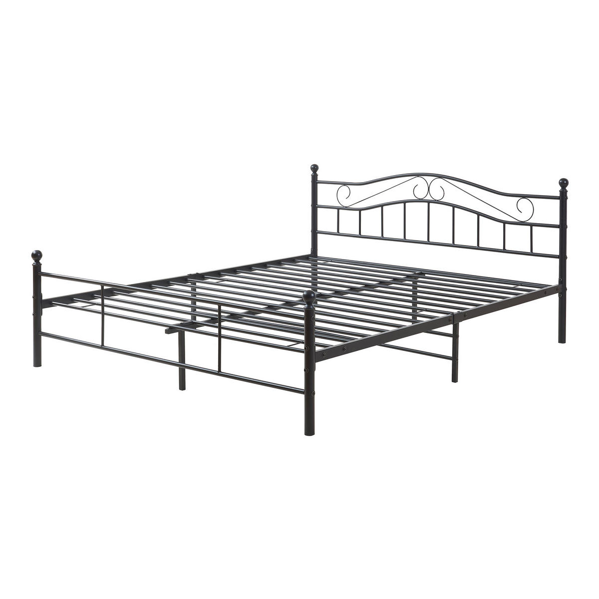 METALLBETT Florenz - Schwarz, Metall (160/200cm) - [en.casa]