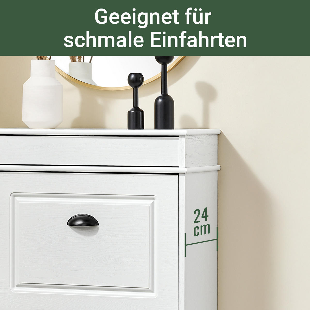 SCHUHSCHRANK Weiß - Weiß, Holzwerkstoff (54/82/24cm) - SoBuy