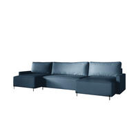 WOHNLANDSCHAFT Braga - Blau, Holzwerkstoff/Textil (372/80/153cm) - Fun Möbel