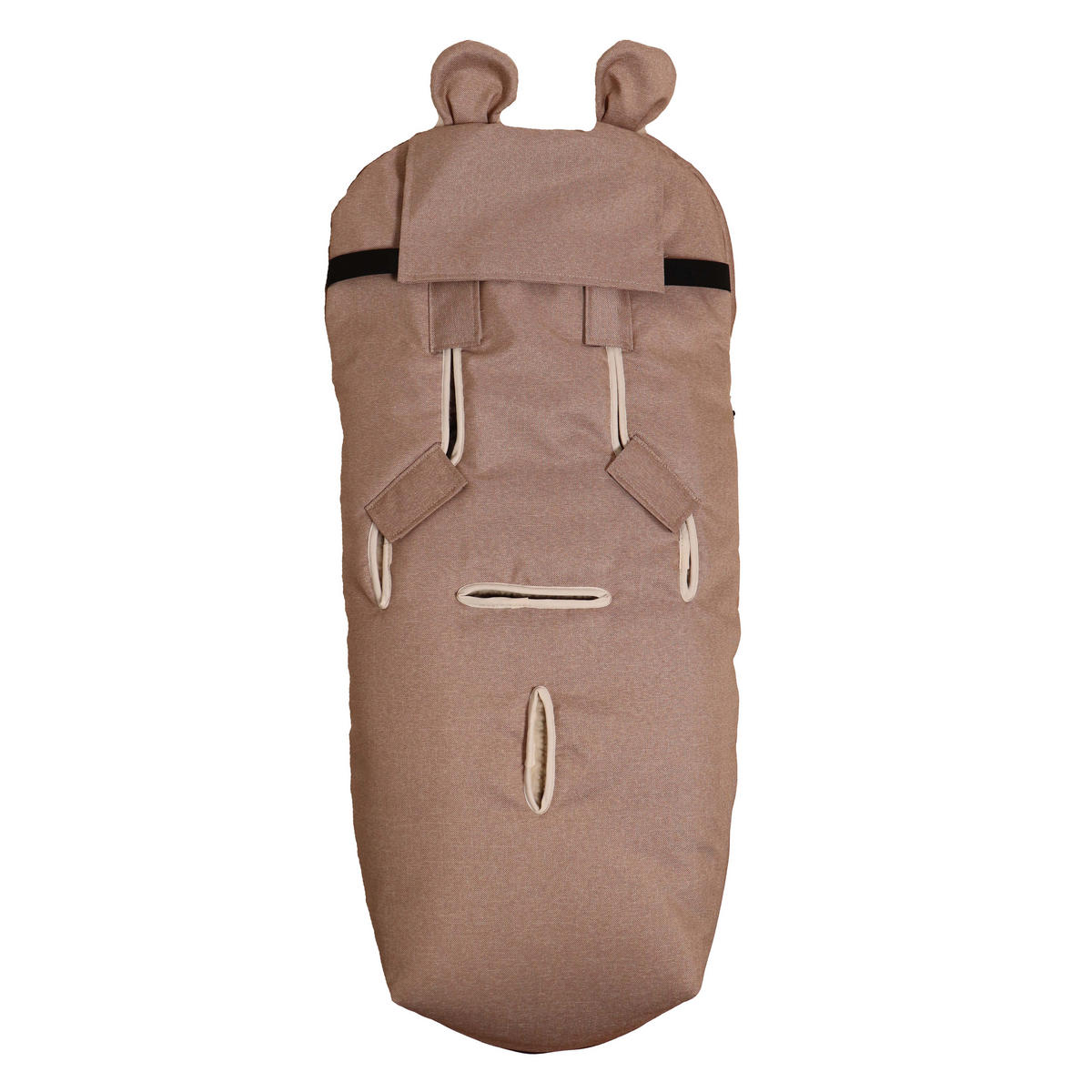 KINDERWAGENFUSSSACK XL EARS WOOL, sand melange - Sandfarben, Naturmaterialien (43/93cm) - Kaiserbaby