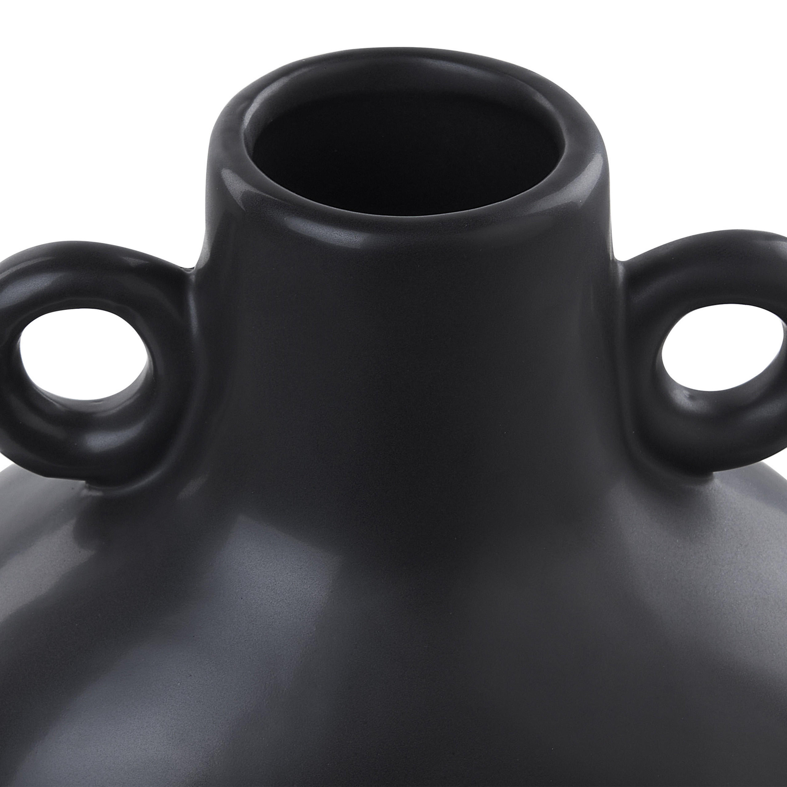 BLUMENVASE Dolomit schwarz Nafplio - Schwarz, Keramik (32cm) - Beliani