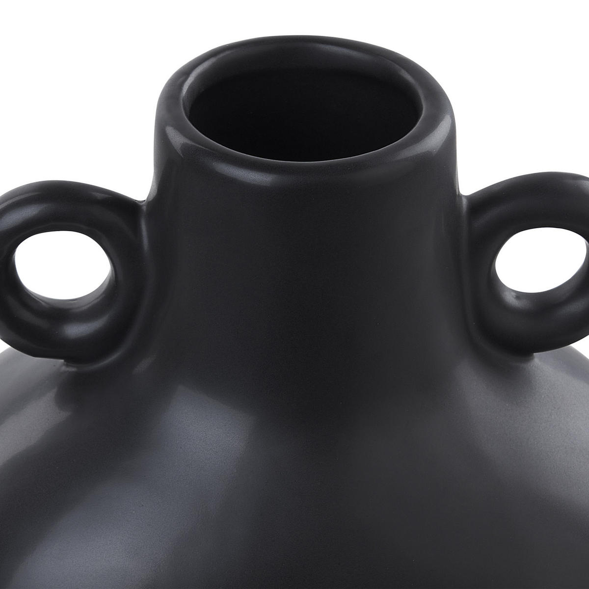 BLUMENVASE Dolomit schwarz Nafplio - Schwarz, Keramik (32cm) - Beliani