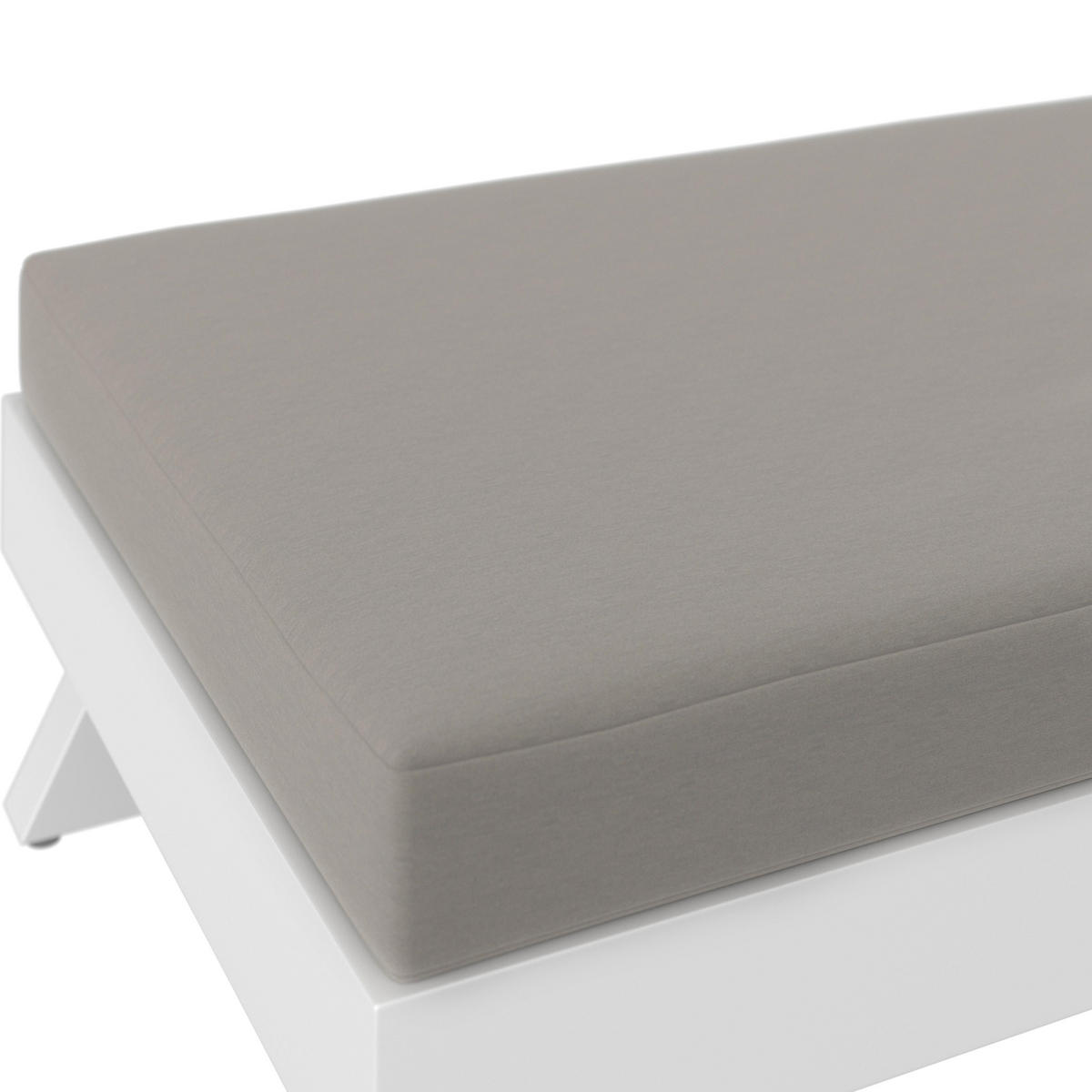 GARTENLIEGE Susa Hellgrau Metall/Outdoorstoff +Abdeckung - Hellgrau, Metall (1/40/200cm)