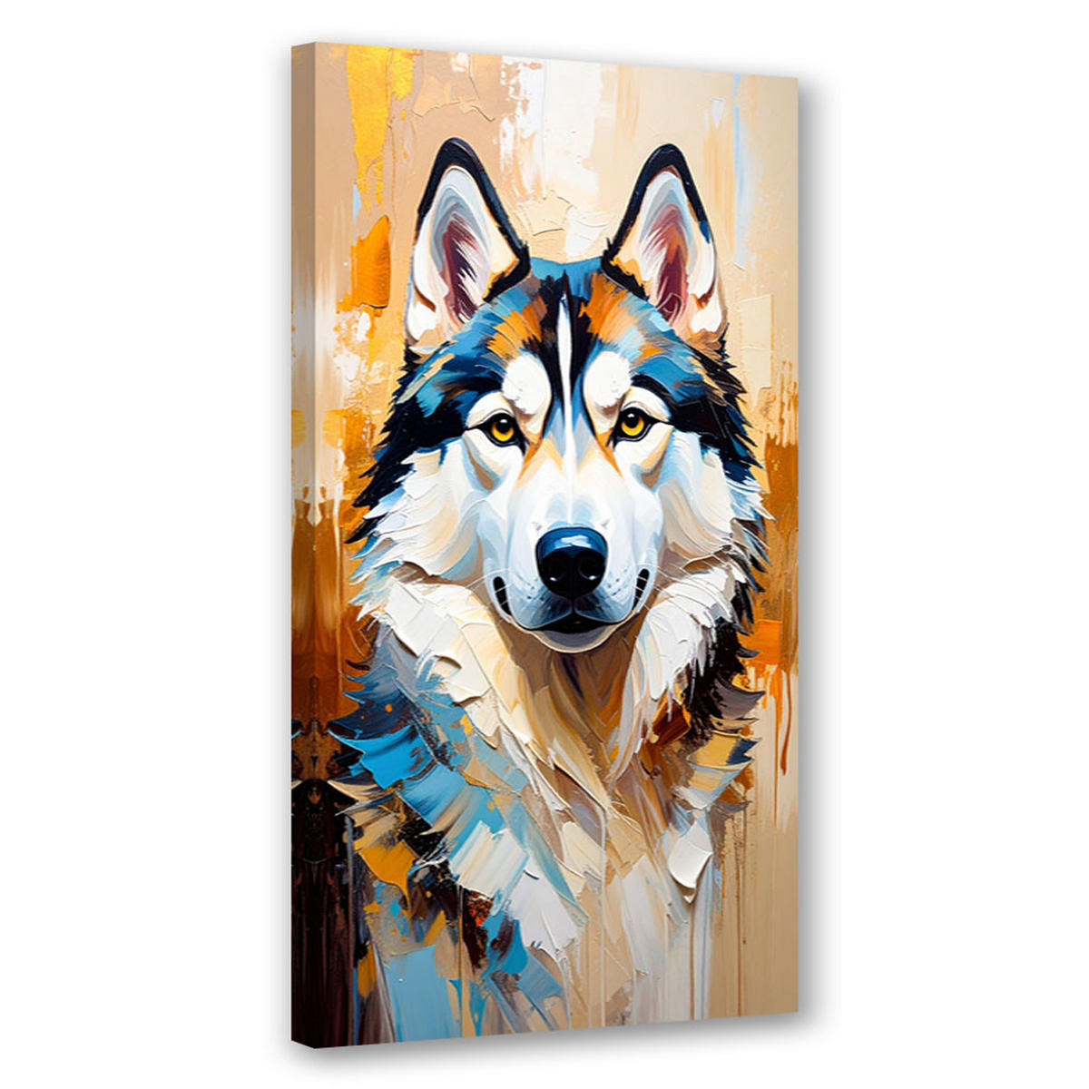 LEINWANDBILD Siberian Husky Hund Tier 60x120cm - Beige, Textil (60/120cm) - Feeby