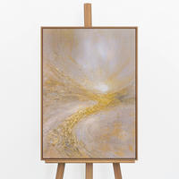 GEMÄLDE Leuchtender Strom Schattenfugenrahmen Eichefarben 70x50 cm - Eichefarben, Holz (70/50cm) - YS-art gallery