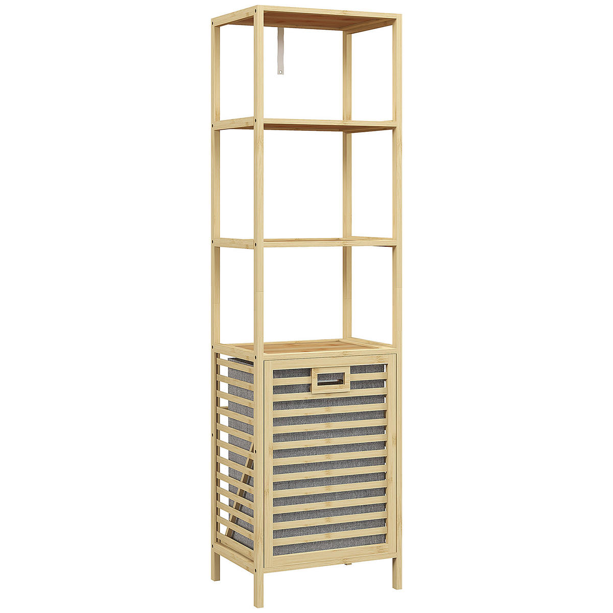 BADEZIMMERREGAL - Naturfarben, Holzwerkstoff/Kunststoff (33/160/44cm) - HOMCOM