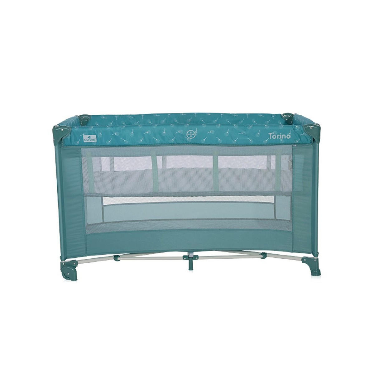 REISEBETT Torino 2 Ebenen grün faltbar seitliche Öffnung Tragetasche Matratze - Grün, Kunststoff (68/127cm) - Lorelli