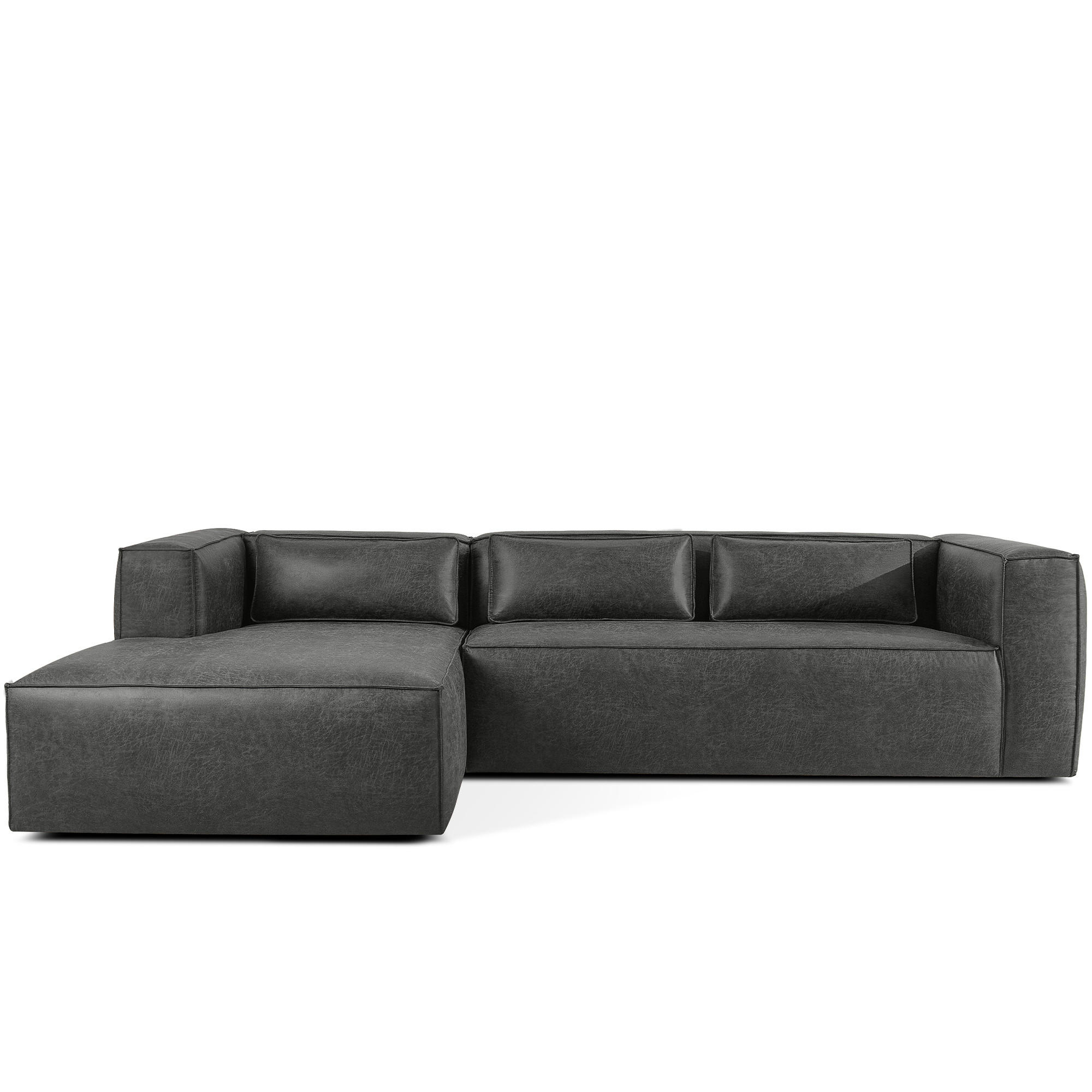 ECKSOFA LINKS FEROX, Dunkelgrau - Dunkelgrau, Holz/Holzwerkstoff (300/175cm) - KONSIMO®