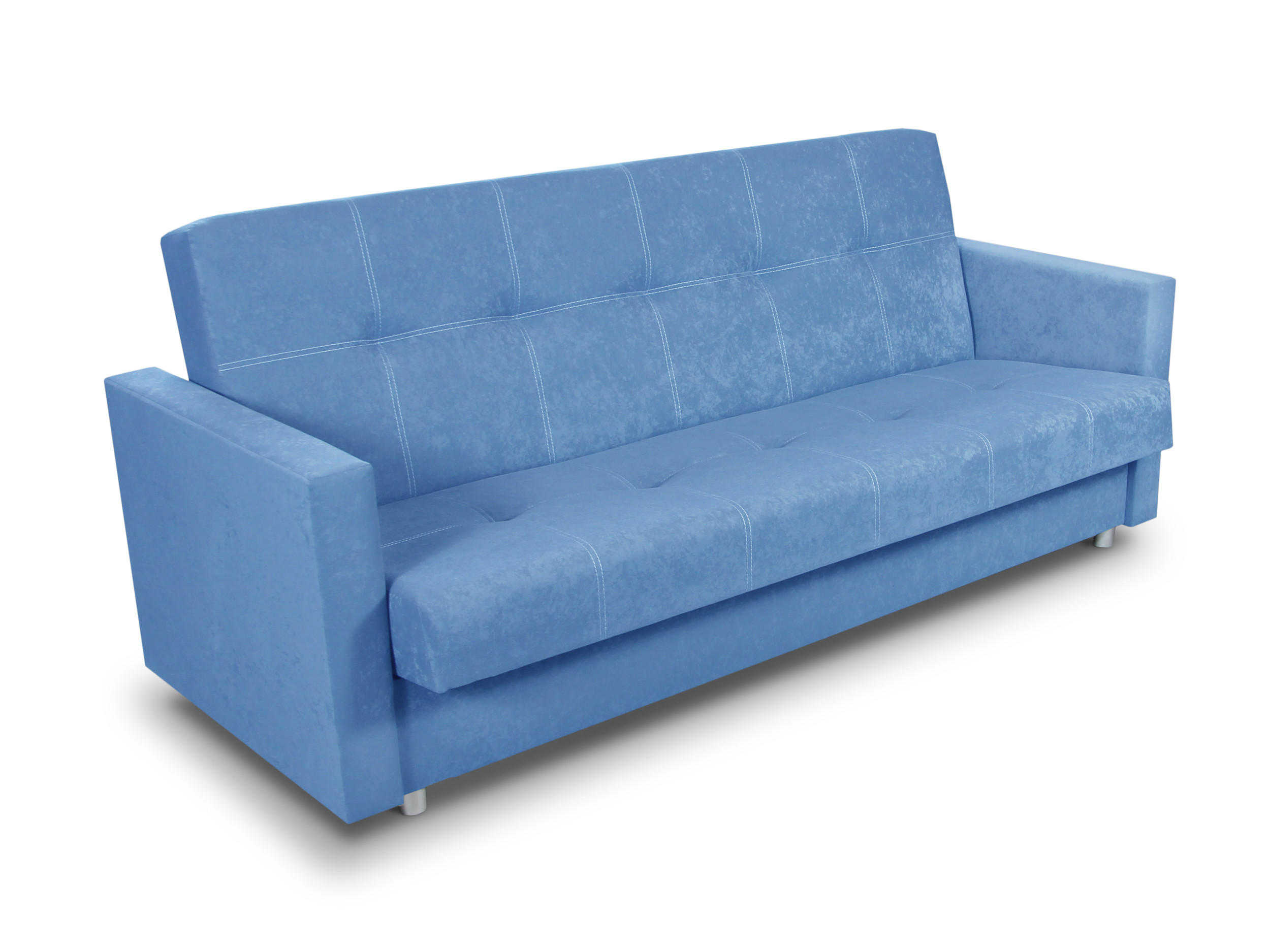SCHLAFSOFA Dave - Blau/Silberfarben, Holz/Kunststoff (211/90/87cm)