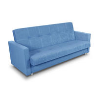 SCHLAFSOFA Dave - Blau/Silberfarben, Holz/Kunststoff (211/90/87cm)