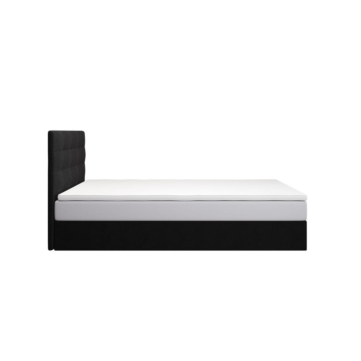 BOXBETT DUO 1 90x200 Cosmic 100, mit Matratze H3 und Topper, Schwarz - Schwarz, Holz/Kunststoff (90/200cm) - Bedante