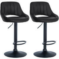 BARHOCKER 2er Set Milos Kunstleder B schwarz - Schwarz, Kunststoff/Metall (47/106/48cm) - TPFLiving