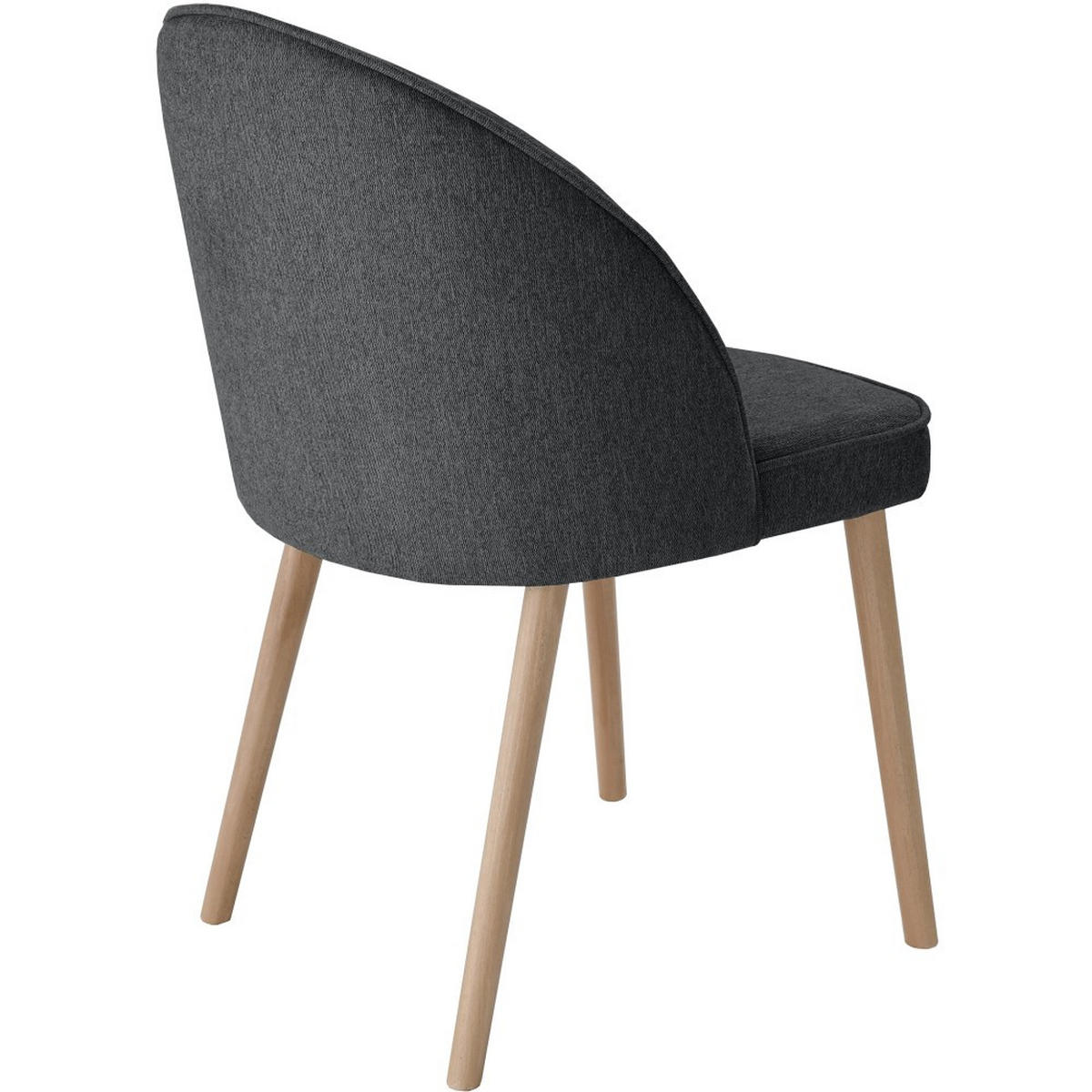 STUHL Luna, Polsterstuhl für das Esszimmer mit Buchenholzbeinen, Dunkelgrau - Dunkelgrau/Buchefarben, Holz (51/87/46cm) - Beautysofa