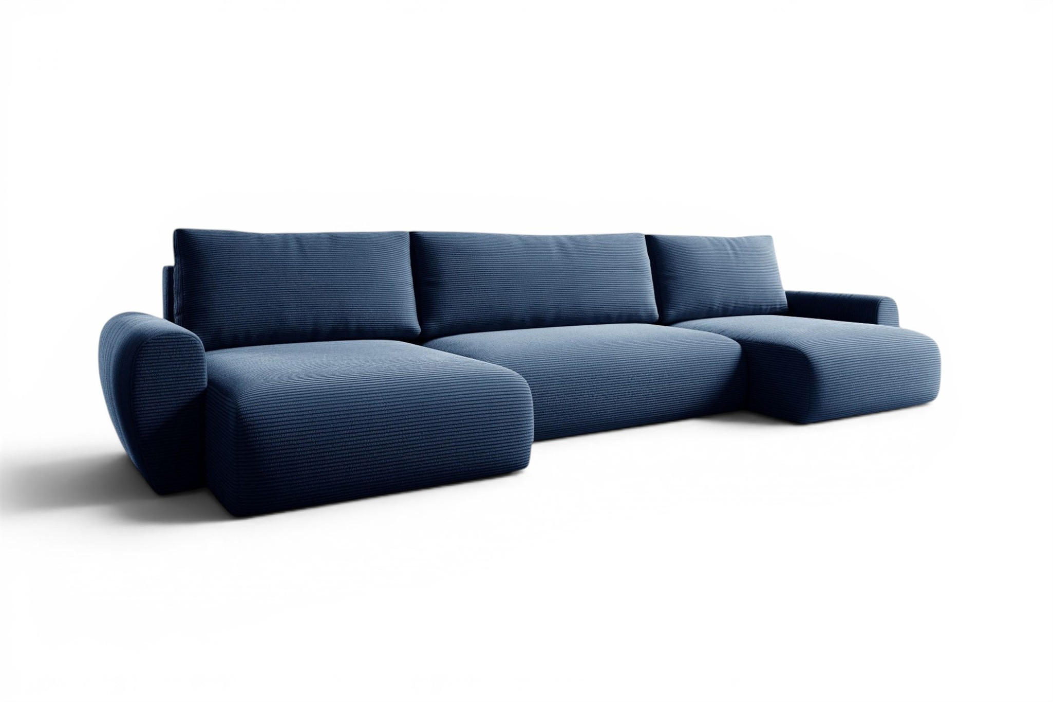 WOHNLANDSCHAFT Galan Mit Schlaffunktion - Blau, Holzwerkstoff/Textil (397/70/153cm) - Fun Möbel