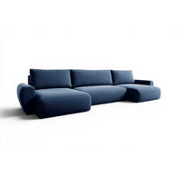 WOHNLANDSCHAFT Galan Mit Schlaffunktion - Blau, Holzwerkstoff/Textil (397/70/153cm) - Fun Möbel