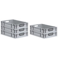 EUROBOX 5x NextGen Color 12x40x60 cm 23 Liter Griffe schwarz offen, Grau - Schwarz/Grau, Kunststoff (40/12/60cm) - PROREGAL