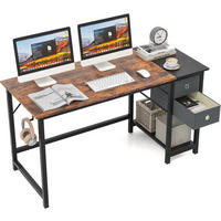 SKRIVBORD 75 cm brun - Brun, Trä (60/140/75cm) - COSTWAY